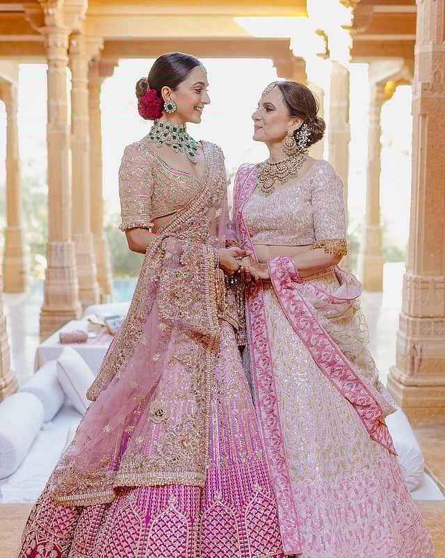 Kiara and her mother Genevieve on her wedding day. (Photo | Kiara Advani Instagram)