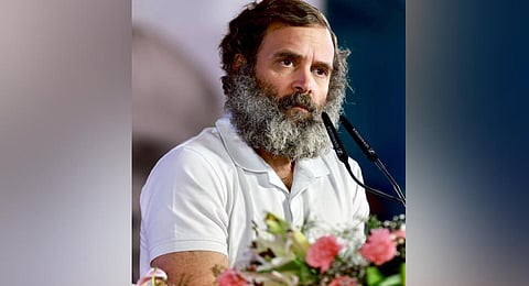 Congress leader Rahul Gandhi addresses the Congress' 85th Plenary session on its 3rd day, in Nava Raipur. (Photo | PTI)