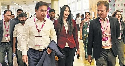 IT and Industries Minister KT Rama Rao  arrives at BioAsia 2023 in Hyderabad on Saturday | Vinay Madapu