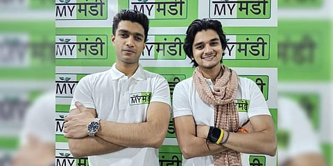 MyMandi Co-Founders Mahanaaryaman Scindia (R) and Suryansh R (Photo | PTI)