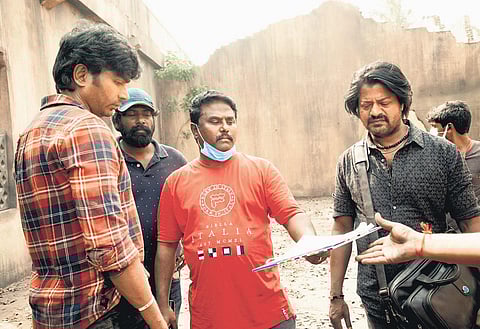 A still from the shoot of the film