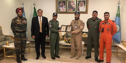 The Indian contingent was received by senior RSAF officials, Indian ambassador Dr Suhel Ajaz Khan, Defence Attaché  Col GS Grewal along with Indian Embassy officials.