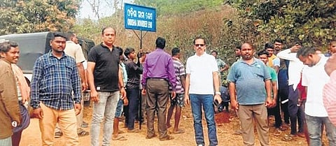 Officials and locals at Palam Tulasi village in Sadar block of Rayagada | Express