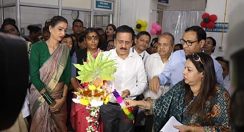 Maharashtra Medical Education Minister Girish Mahajan inaugurates the transgender ward at GT hospital in Mumbai. (Photo | EPS)