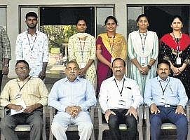 MBA students and college chairman Dr Rayapati Srinivas and others