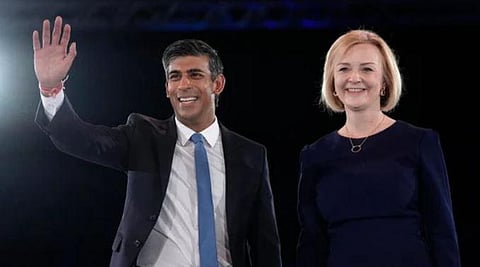 UK Prime Minister Rishi Sunak and Liz Truss. (Photo | AP)
