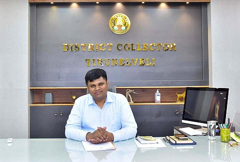Doctor-turned-IAS officer KP Karthikeyan, who assumed office as the new district collector on Sunday.