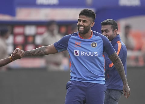 Indian player Suryakumar Yadav during a practice session ahead of the 3rd T20 cricket match between India and New Zealand (File Photo | PTI)