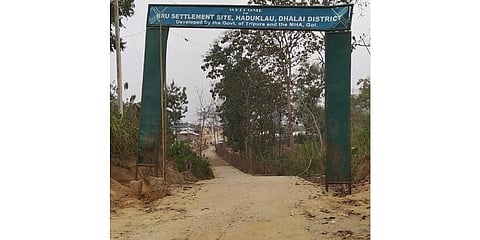 A settlement site developed by the government for the Bru community in Tripura. (Photo | Express)