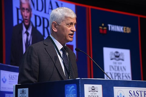 Former CJI Uday Umesh Lalit addresses the  12th edition of ThinkEdu Conclave (Photo | Satish Babu)