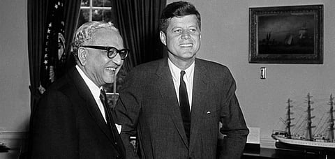 Justice Chagla, then Ambassador to the US, seen with President John F Kennedy. (Photo | White House, JFK Library)
