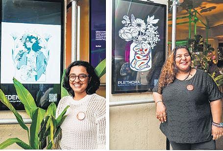 (From left) Amoolya Bhat with Eden; Simran Wahan with Plethora