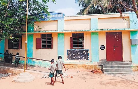 Exterior view of panchayat union middle school at Muniyankurichi in Ariyalur | Express