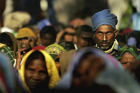 Members of the audience listen to a speaker at a rally organized by National Conference of Dalit Organisations in New Delhi, India, Sunday, Dec. 5, 2005. Image used for representational purposes only.