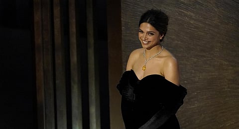 Deepika Padukone arrives at the Oscars on Sunday, March 12, 2023, at the Dolby Theatre in Los Angeles. (Photo | AP)