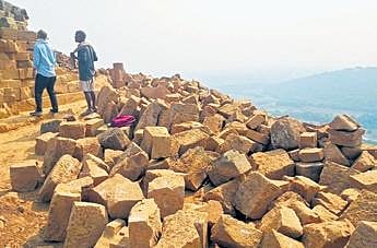 Dislodged stones of the stupa| Express