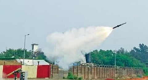 Very short range air defence system being test fired from ITR on Tuesday