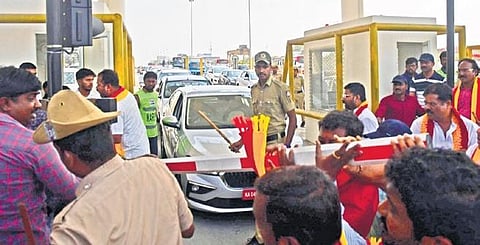 Kannada activists protest the collection of toll at the Bengaluru-Mysuru Expressway. Image used for representational purposes only
