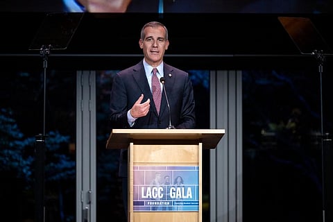 A file photo of former Los Angeles Mayor Eric Garcetti. (Photo | AFP)