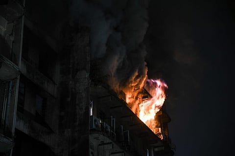 The blaze at Swapnalok Complex in Secunderabad which claimed eight lives. (Photo | Vinay Madapu, EPS) EPS)