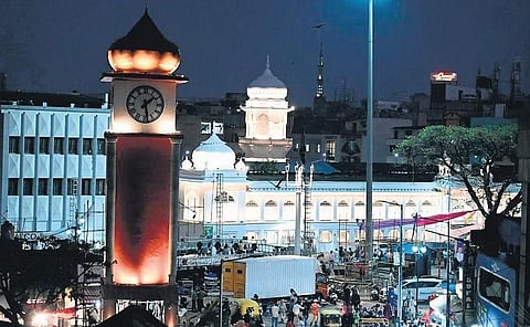 A revamped Shivajinagar is illuminated in all its glory, in Bengaluru on Friday evening | Nagaraja Gadekal