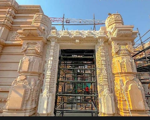Ongoing construction work at Ayodhya Ram temple