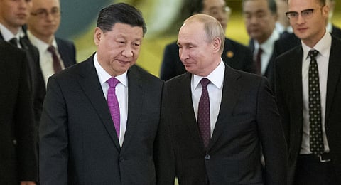 Chinese President Xi Jinping, left, and Russian President Vladimir Putin. (File photo | AP)