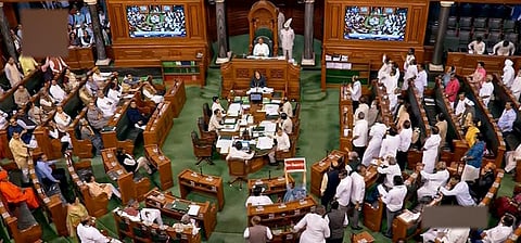 Proceedings of Lok Sabha during Budget Session of Parliament, in New Delhi, March 21, 2023. (Photo | PTI)