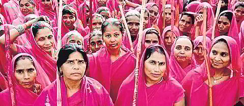 From UP to UK, tracing the roots of Gulabi Gang’s signature pink sari