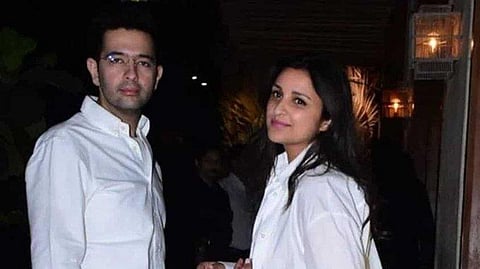 AAP leader Raghav Chadha and Bollywood actor Parineeti Chopra. (Photo | Twitter)