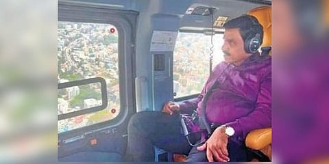Kalyana Rajya Pragati Paksha founder Janardhana Reddy shared a post  on his social media account, saying  he was boarding a helicopter after  13 years. The post went viral. 