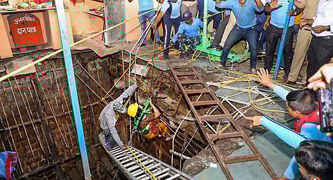 Indore temple stepwell collapse (Photo |PTI)