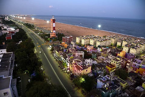 A file photo of Chennai's Kamarajar Salai near Marina beach. (Photo | R Satish Babu, EPS)