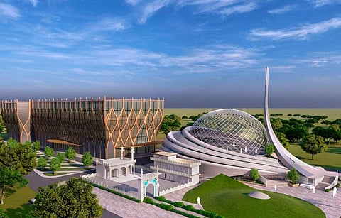 Blueprint of the Ayodhya mosque released by Indo-Islamic Cultural Foundation. (File photo | PTI)