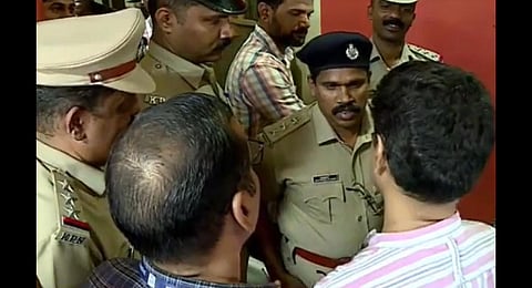 The raid is being carried out on the basis of a complaint filed by Left independent MLA P V Anvar. (Videograb | Asianet news)