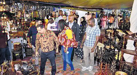 Delegates from various countries visiting Hyderabad for the Knowledge and Experience Exchange Programme for emerging economies of the Global South visit Shilparamam on Saturday