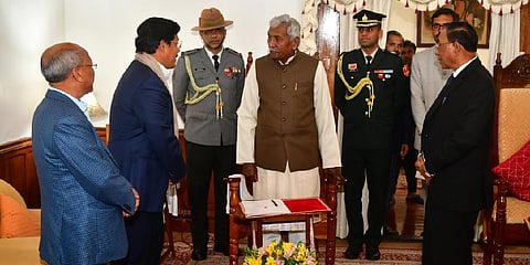 Hon'ble MLA, Timothy D Shira took oath as pro-tem speaker on Monday. (Photo | MegNIC Twitter)