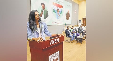 PV Sindhu addressing students at VIT-AP University | Express