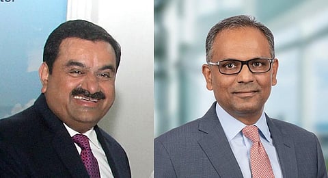 Adani group chairman Gautam Adani and GQG Partners’ founder Rajiv Jain