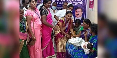 District president Priscilla said they distributed gold rings to six female babies born on March 8, at Thoothukudi medical college hospital as a part of celebrating International Women's Day.