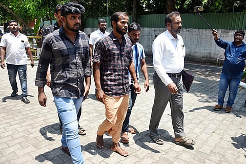 Victims of alleged custodial torture arrive to appear before the SHRC to give their statement against Ambasamudram ASP Balveer Singh | Ashwin Prasath