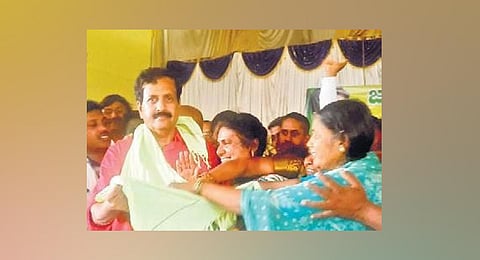 Former MLA YSV Datta at a meeting with his followers in Kadur on Sunday. (File Photo)