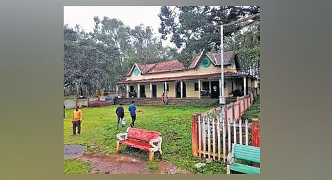 The Nandi Halt railway station in Yaluvahalli where construction work on the rail museum is going on in full swing on the premises. (Photo | Express)