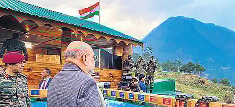 Union home minister Amit Shah at Kibithoo in Arunachal Pradesh, a border village that will be fully developed as part of the Vibrant Villages Programme | PTI