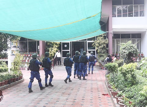 Bomb Detection and Disposal Squad at The Indian School in New Delhi, (Photo | Parveen Negi, EPS)