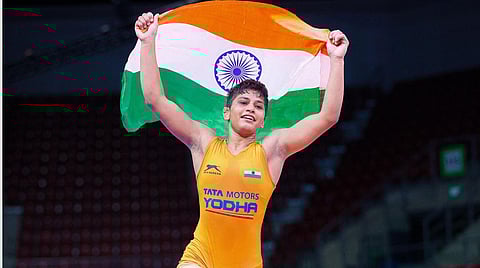 Indian wrestler Antim Panghal. (Photo | United World Wrestling)
