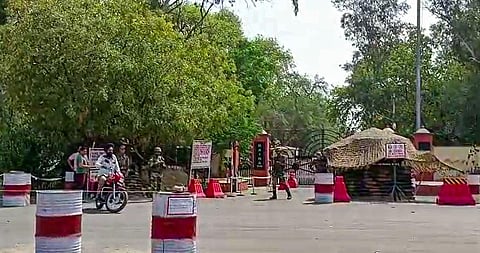 Bathinda military station in Punjab where a firing incident took place, Wednesday morning, April 12, 2023. (Photo | PTI)