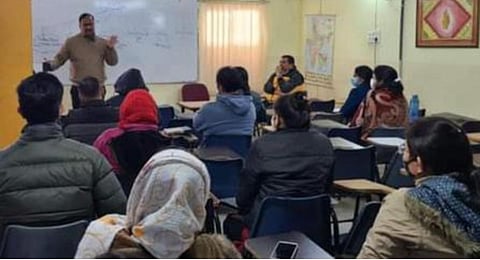 A preparatory class for civil services aspirants in progress