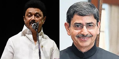 A collage of Tamil Nadu Chief Minister MK Stalin (L) and Governor RN Ravi. (File Photo | Express)