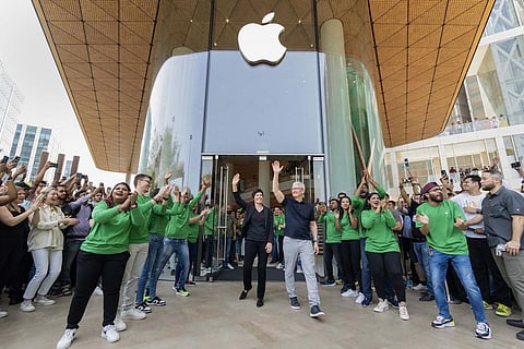 Twenty-five years after entering India by selling products and services through partners, iconic consumer technology brand Apple on Tuesday launched the country's first retail store in Mumbai. Take a sneak peek inside and find out all you need to know about it. (Photo | Apple)